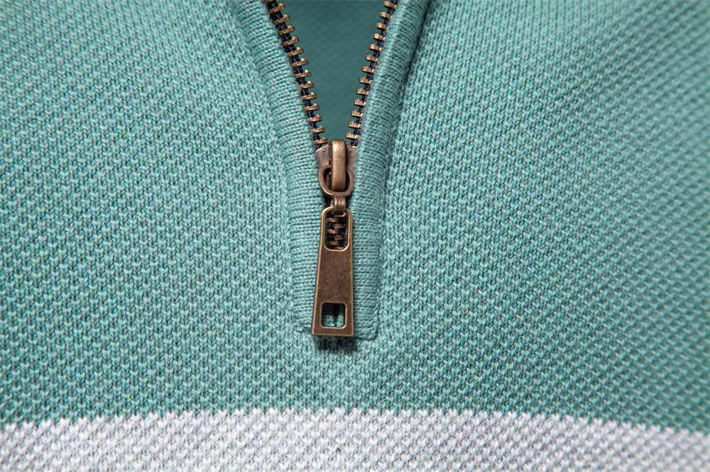 Classic Colorblock Half-Zip Sweater