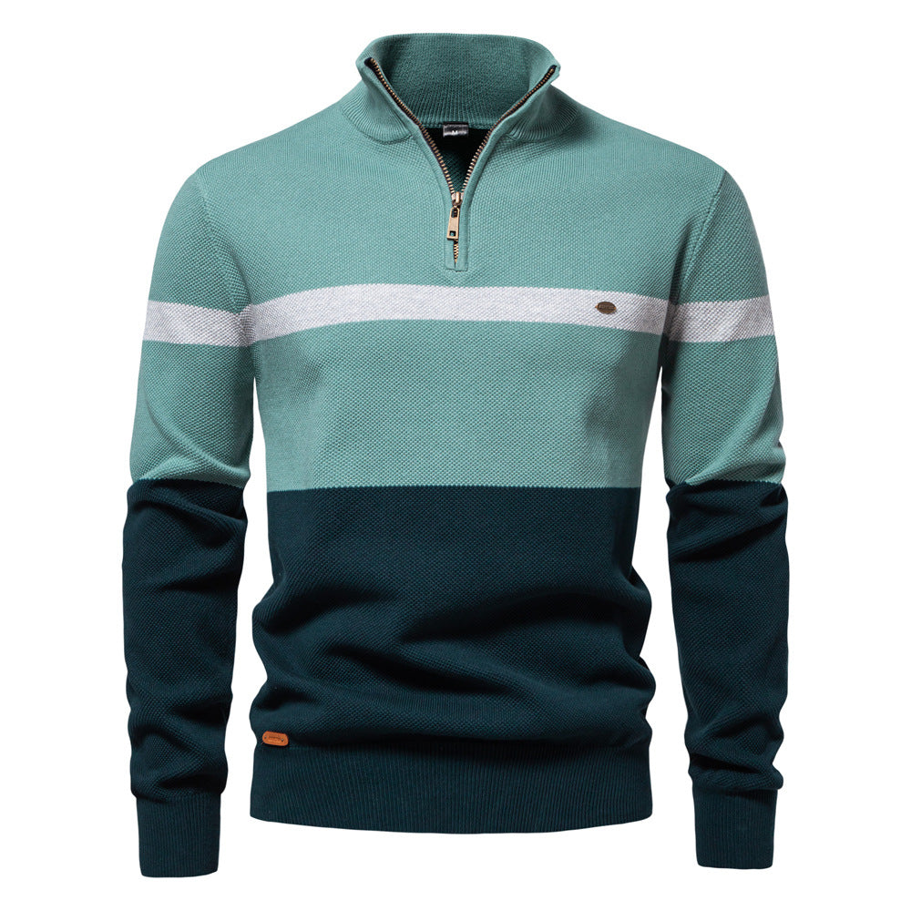 Classic Colorblock Half-Zip Sweater