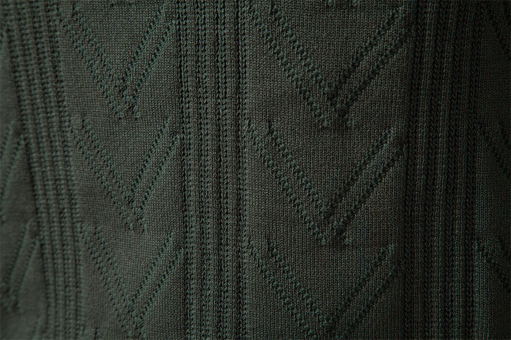 Men’s Jacquard V-Neck Knit Sweater