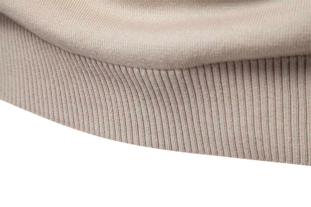 Solid Color V-Neck Knit Sweatershirt