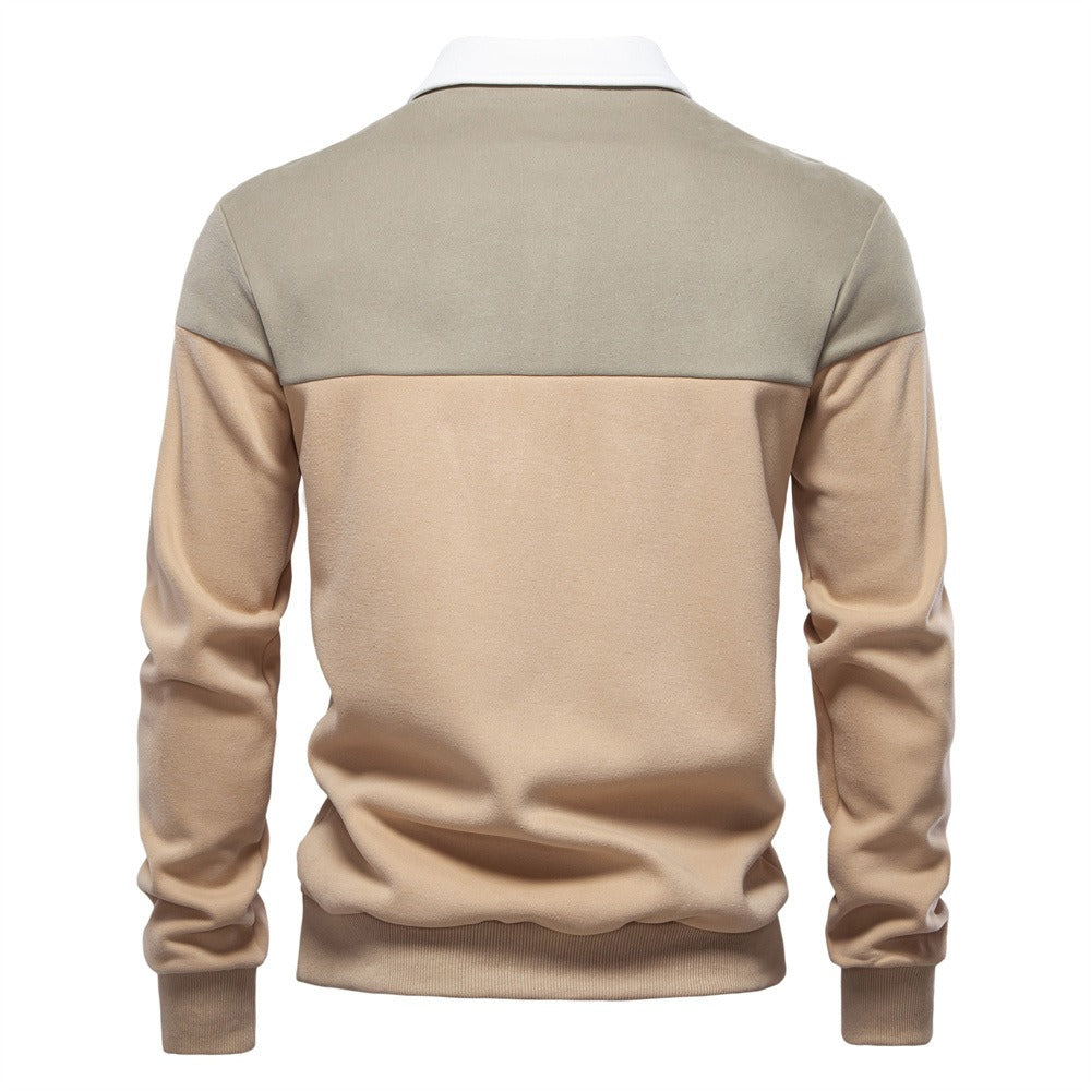 Men’s Colorblock Polo Sweatshirt