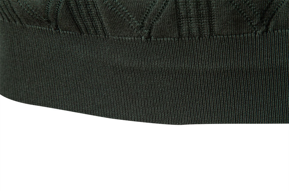 Men’s Jacquard V-Neck Knit Sweater