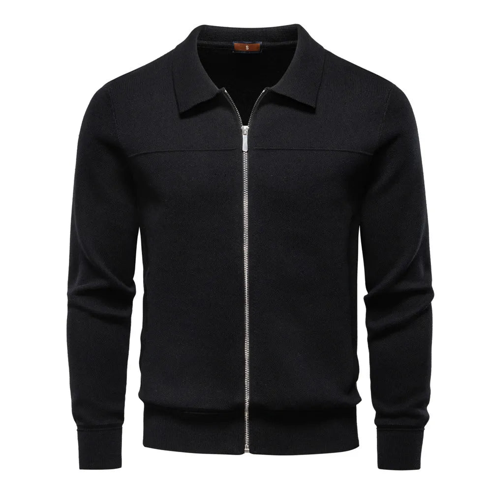 Men’s Zip-Up Knit Cardigan sweater