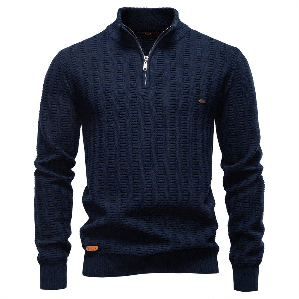 Men’s Striped Half-Zip Sweater