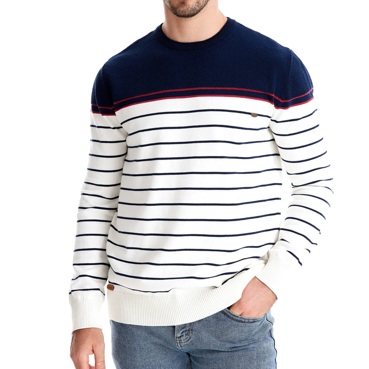 Classic Striped Crewneck Knit Sweater