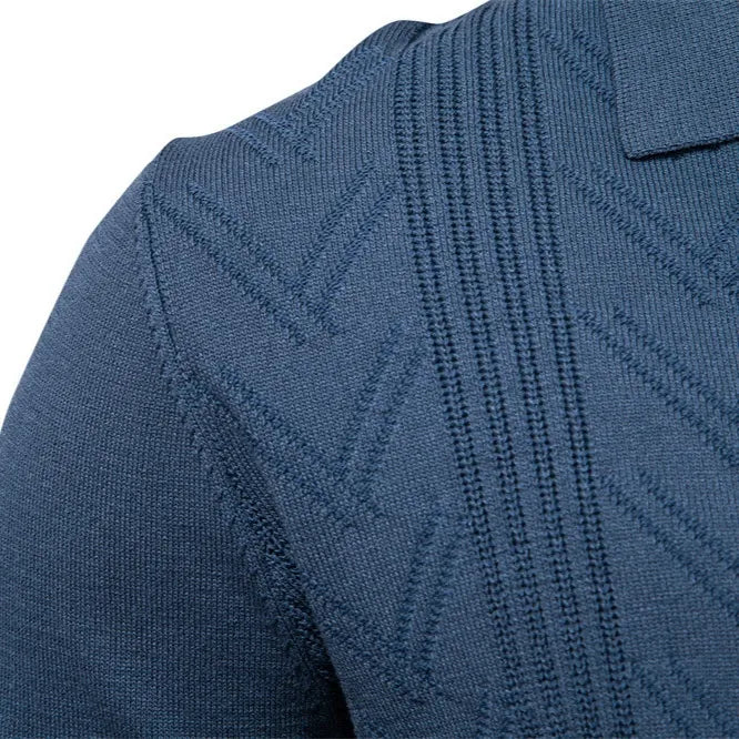 Men’s Jacquard V-Neck Knit Sweater