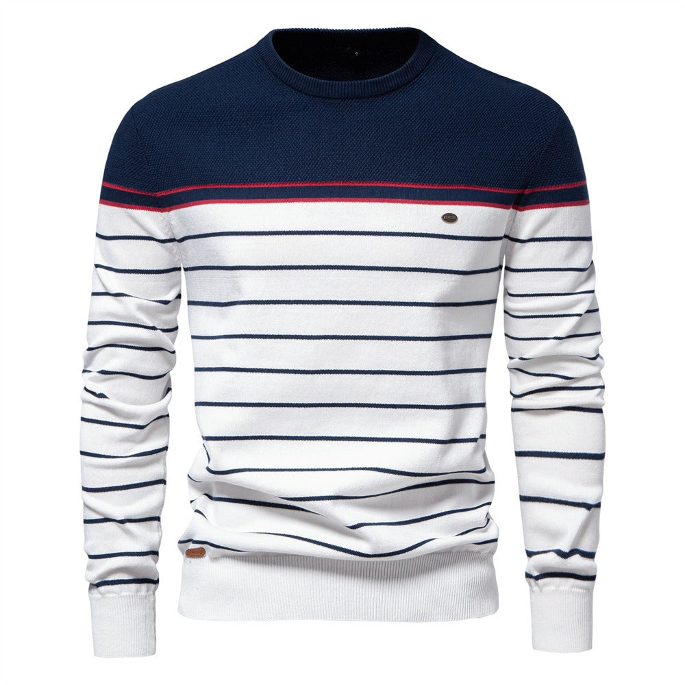 Classic Striped Crewneck Knit Sweater