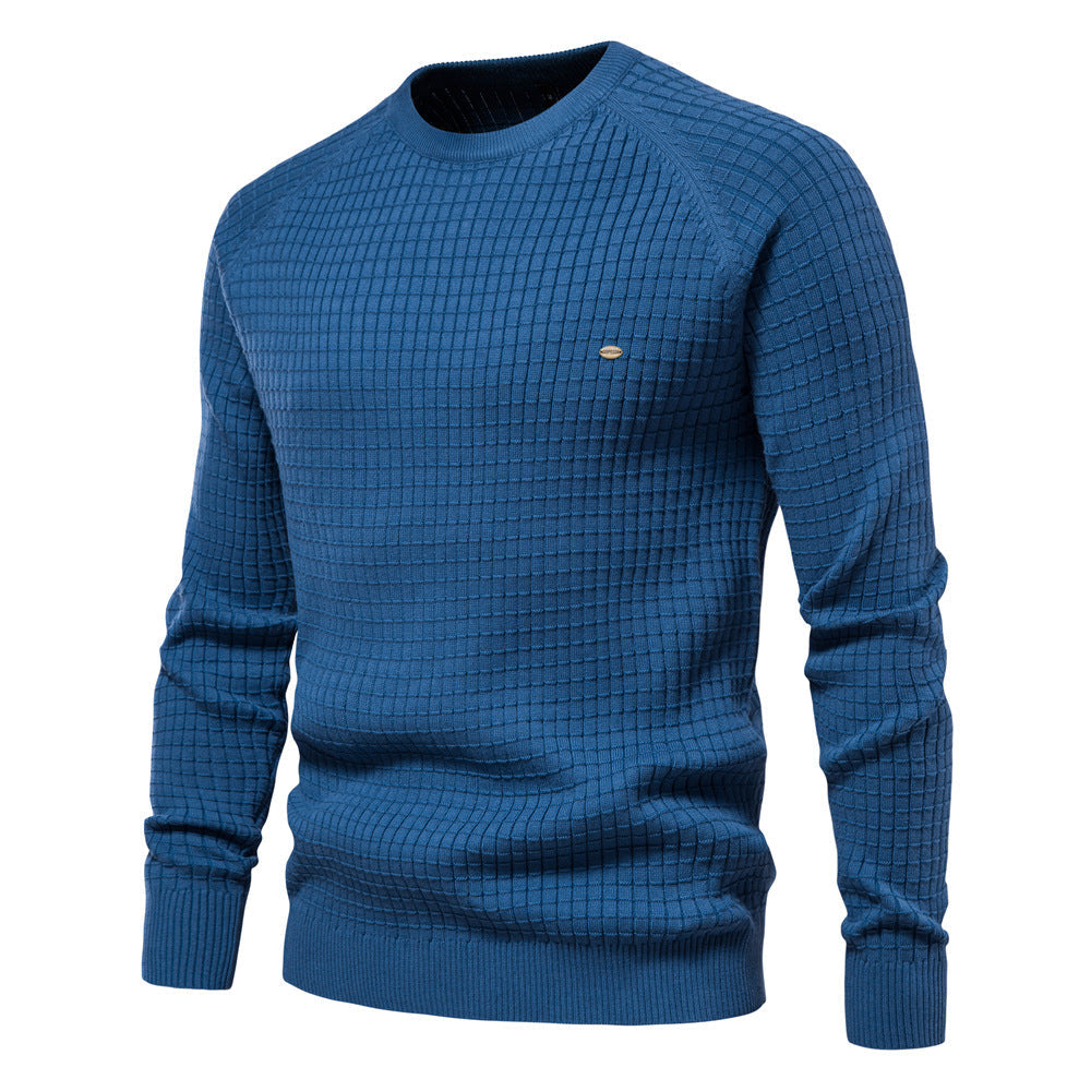 Men’s Waffle Knit Crew Neck Sweater