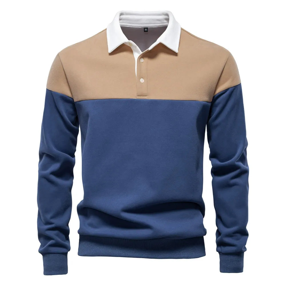 Men’s Colorblock Polo Sweatshirt