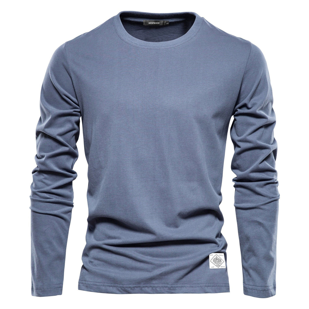 Cotton Crewneck Long Sleeve T-Shirt