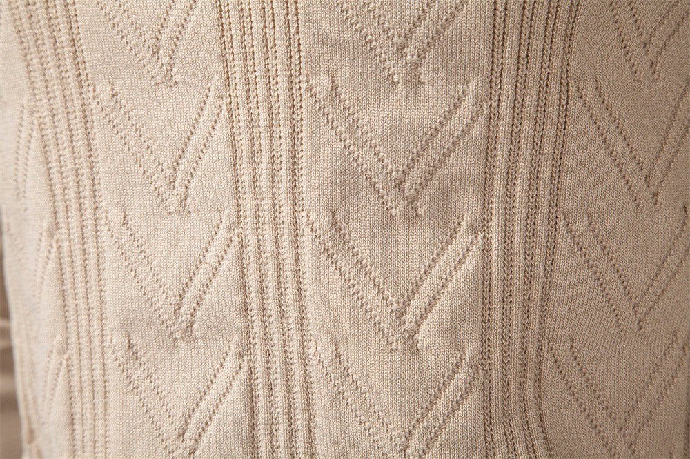 Men’s Jacquard V-Neck Knit Sweater