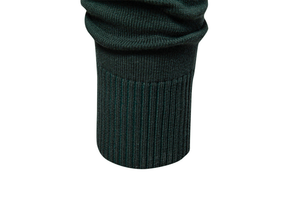 Solid Color V-Neck Knit Sweatershirt