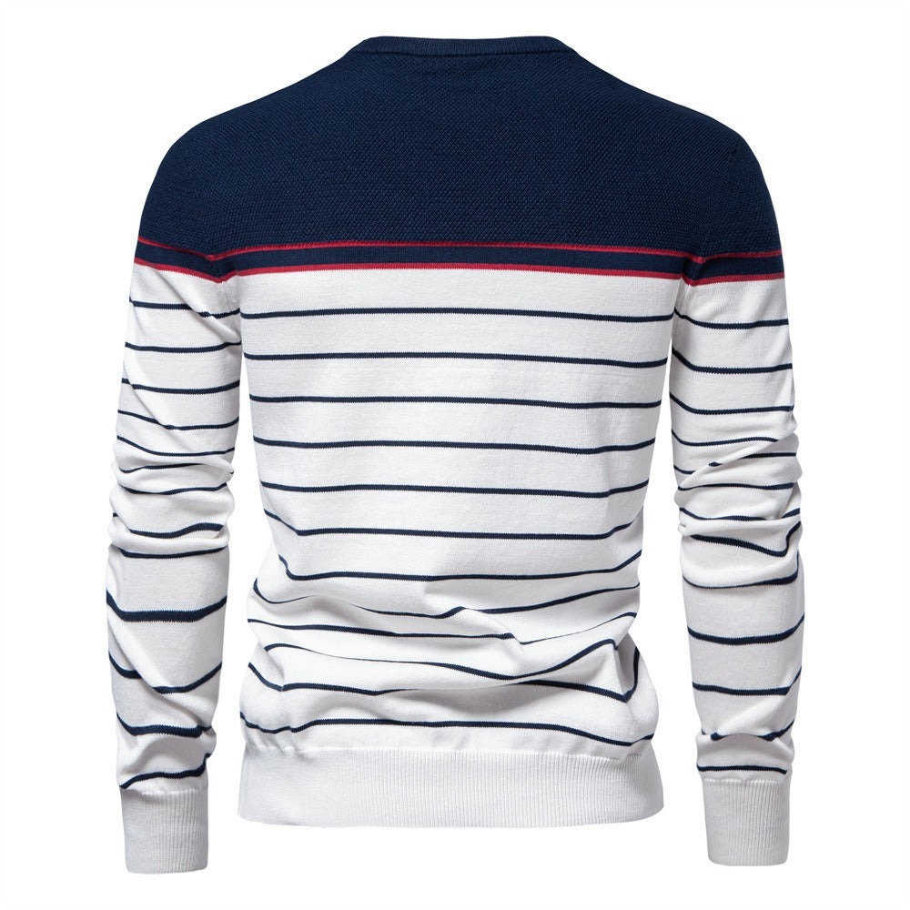 Classic Striped Crewneck Knit Sweater