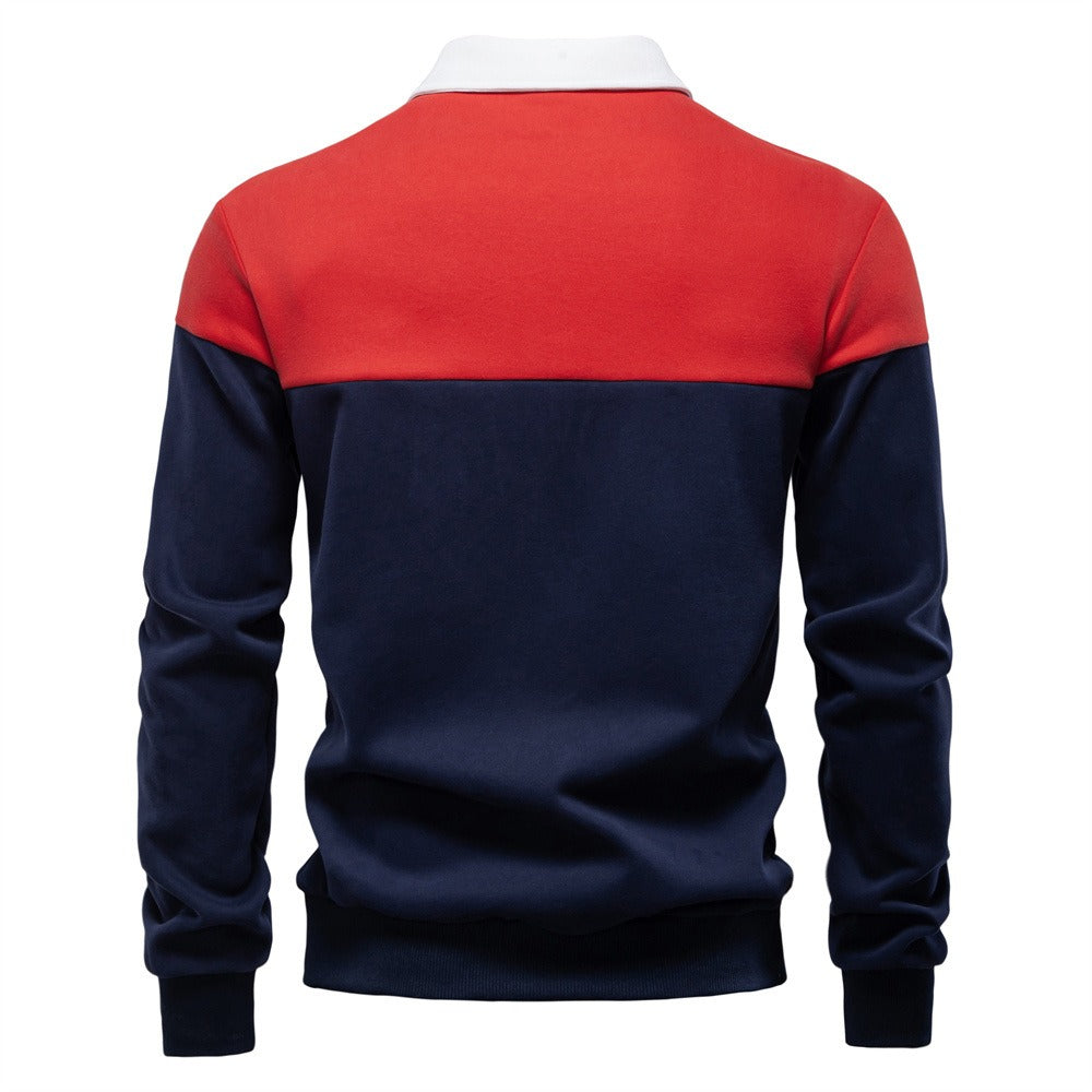 Men’s Colorblock Polo Sweatshirt