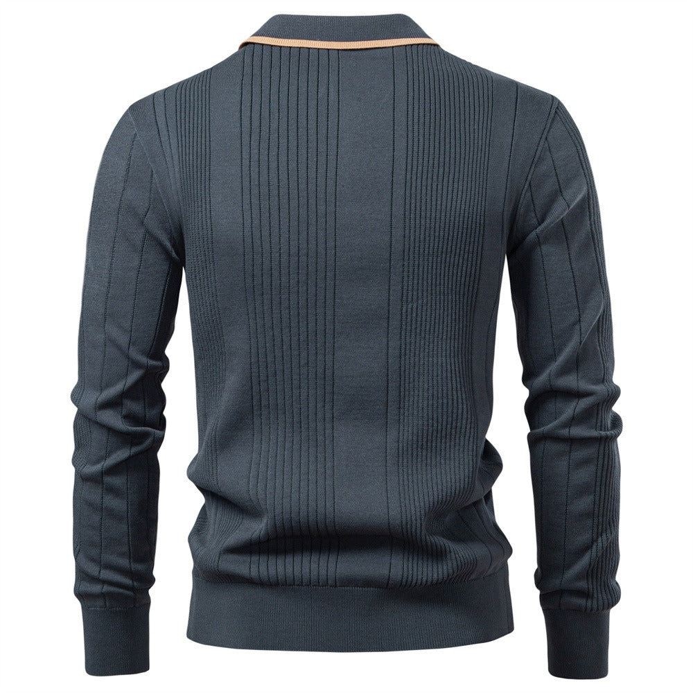 Men’s Half-Zip Knit Polo Sweater
