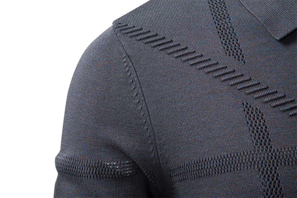 Jacquard V-Neck Knit Sweater