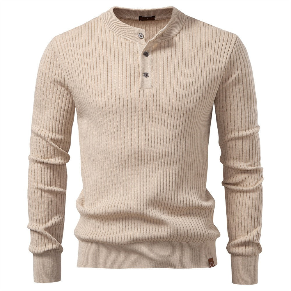 Men’s Henley Knit Sweater