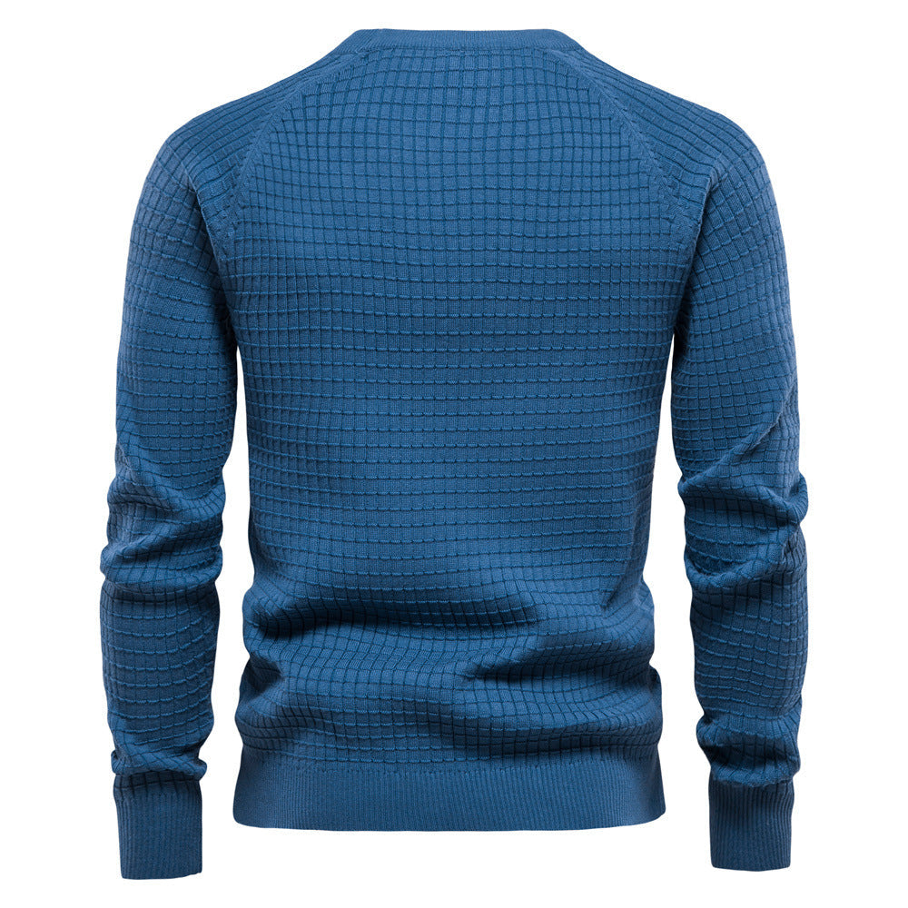 Men’s Waffle Knit Crew Neck Sweater