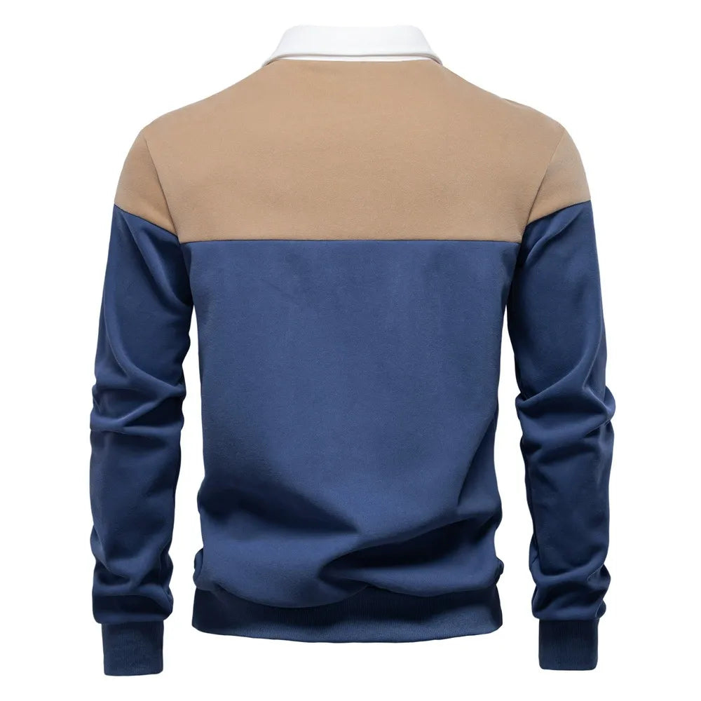Men’s Colorblock Polo Sweatshirt