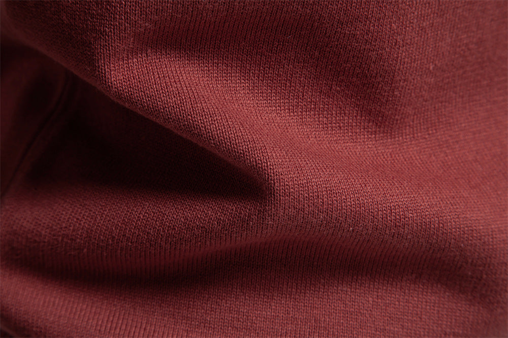 Solid Color V-Neck Knit Sweatershirt
