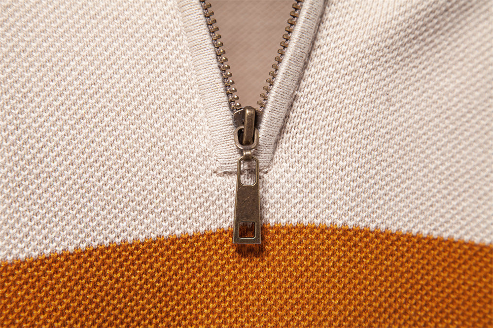 Classic Colorblock Half-Zip Sweater