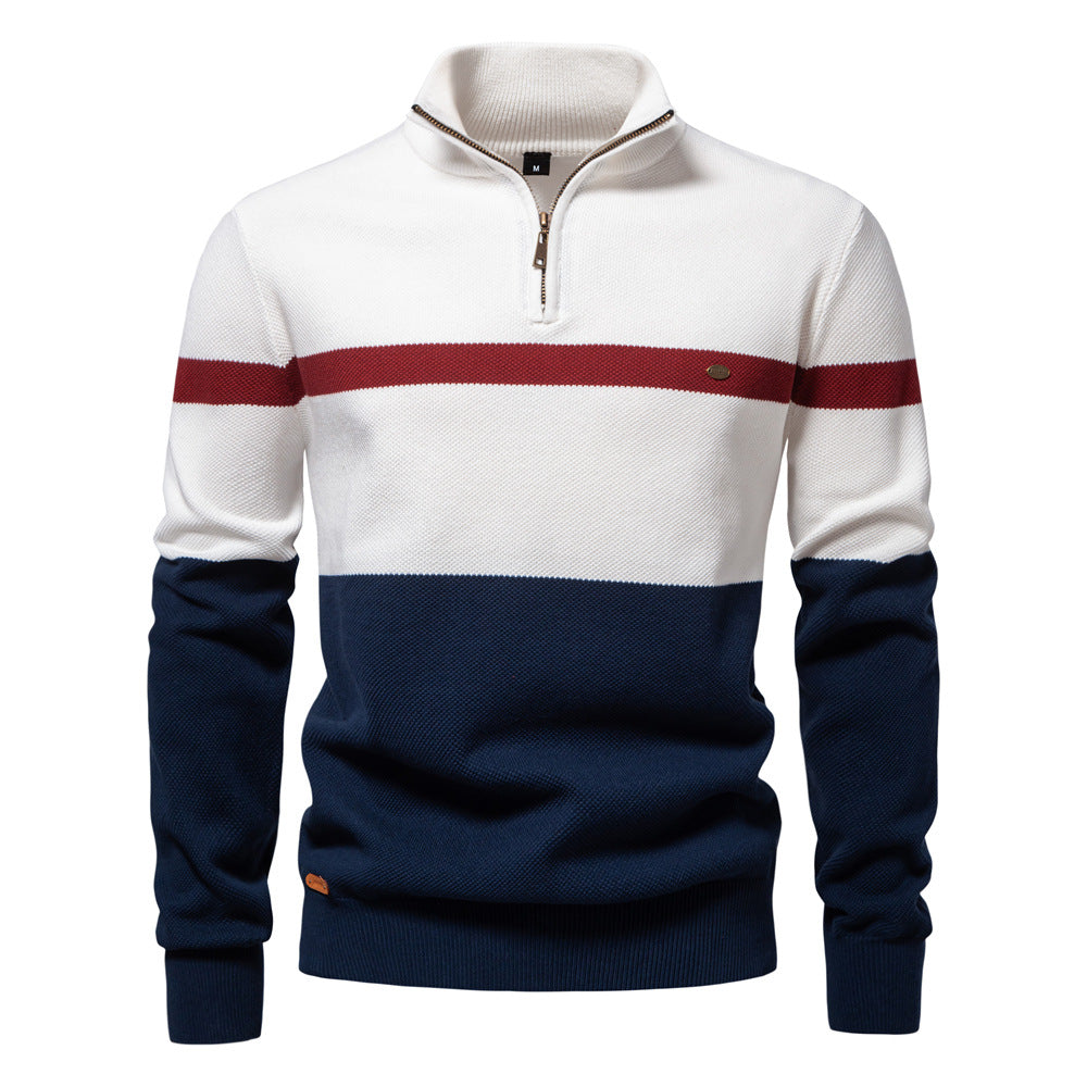 Classic Colorblock Half-Zip Sweater