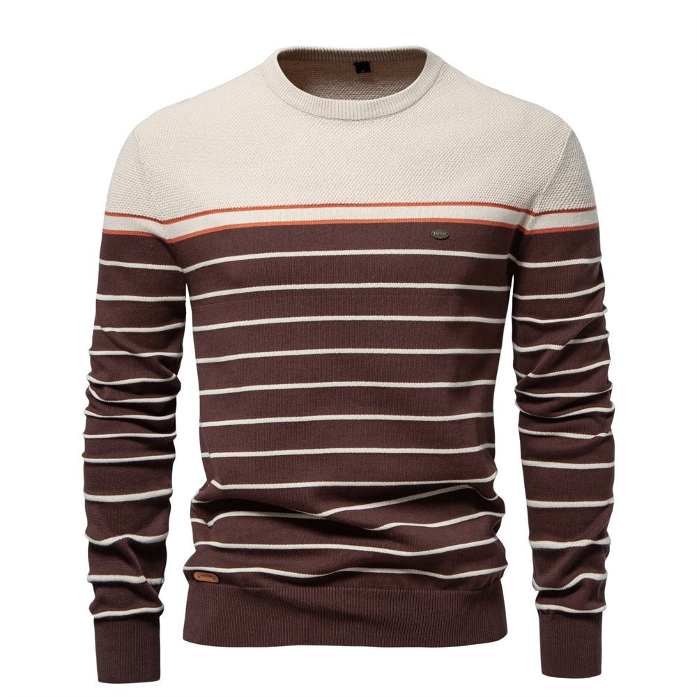 Classic Striped Crewneck Knit Sweater