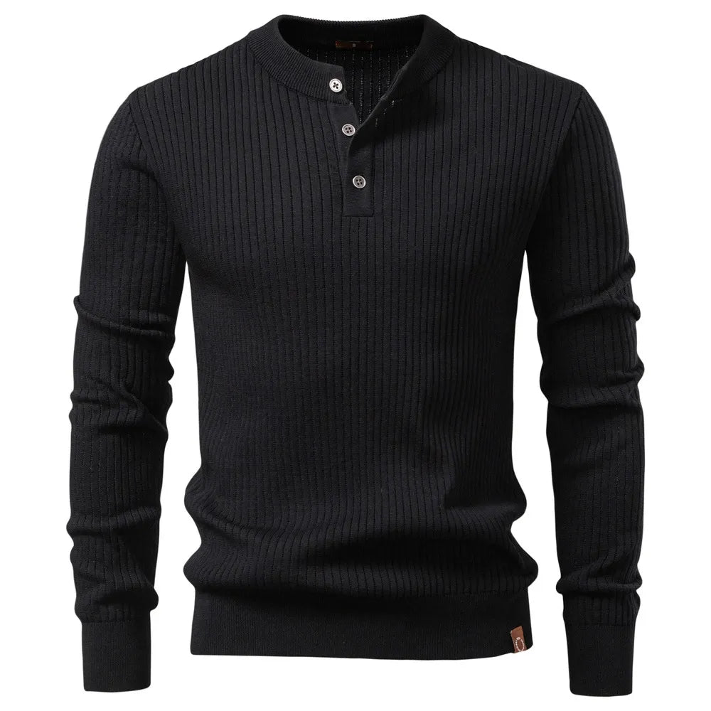 Men’s Henley Knit Sweater