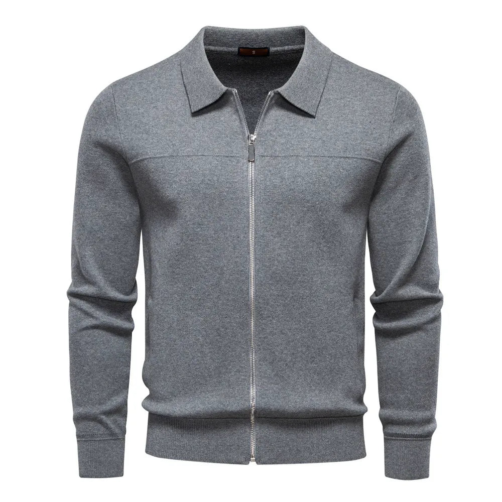 Men’s Zip-Up Knit Cardigan sweater