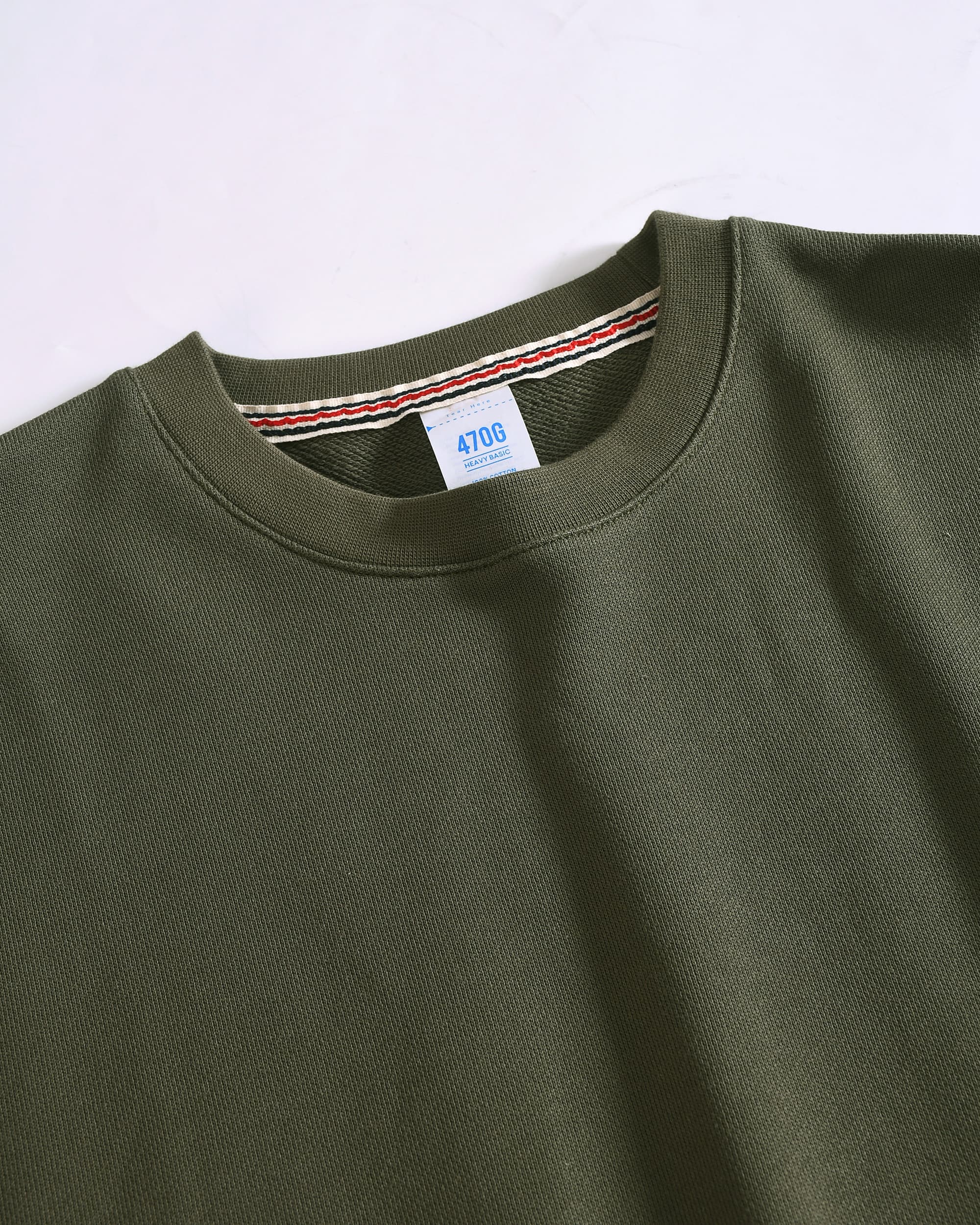 470g Olive Green Crewneck Sweatshirt