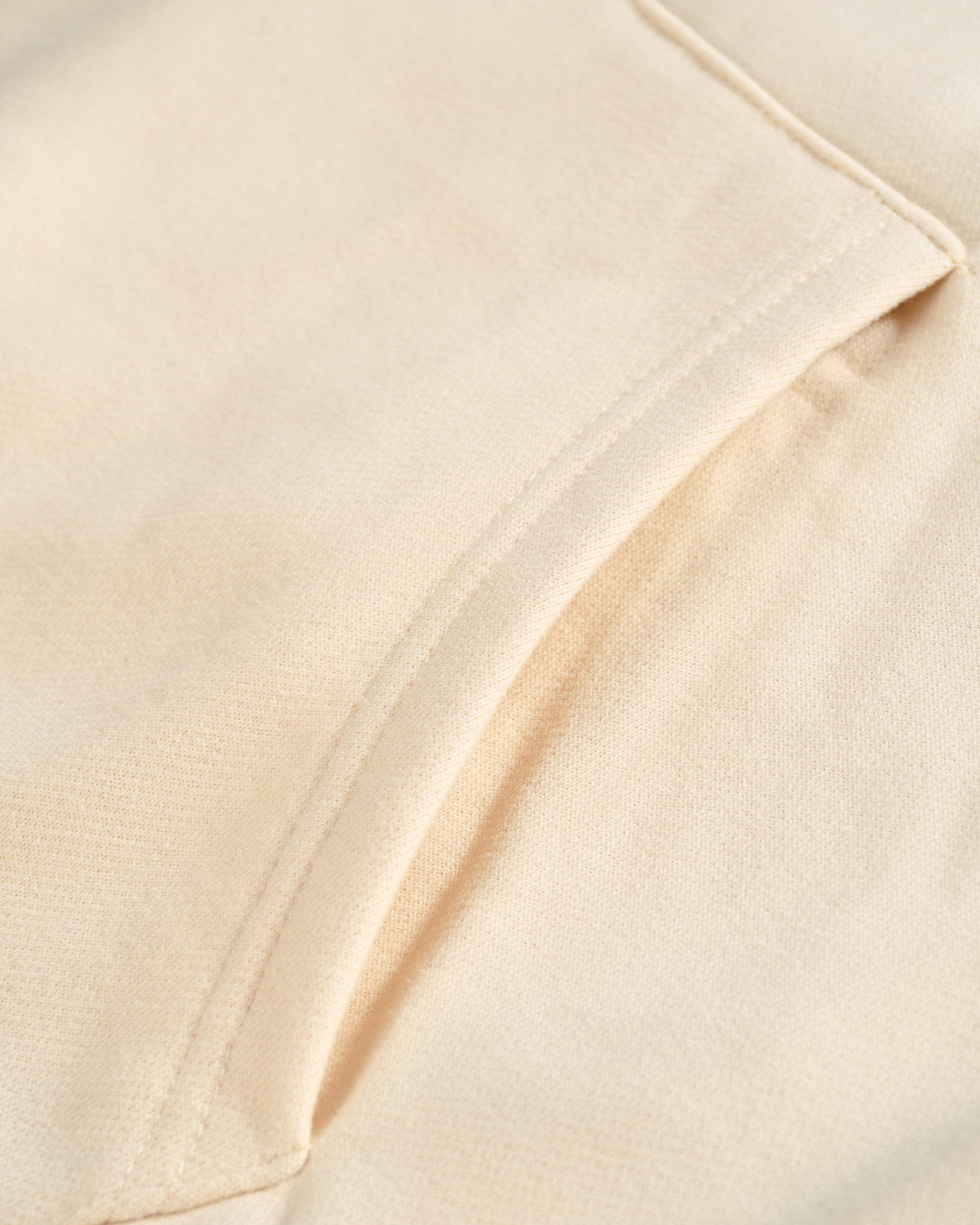 Cream Beige Weighted Pullover Hoodie