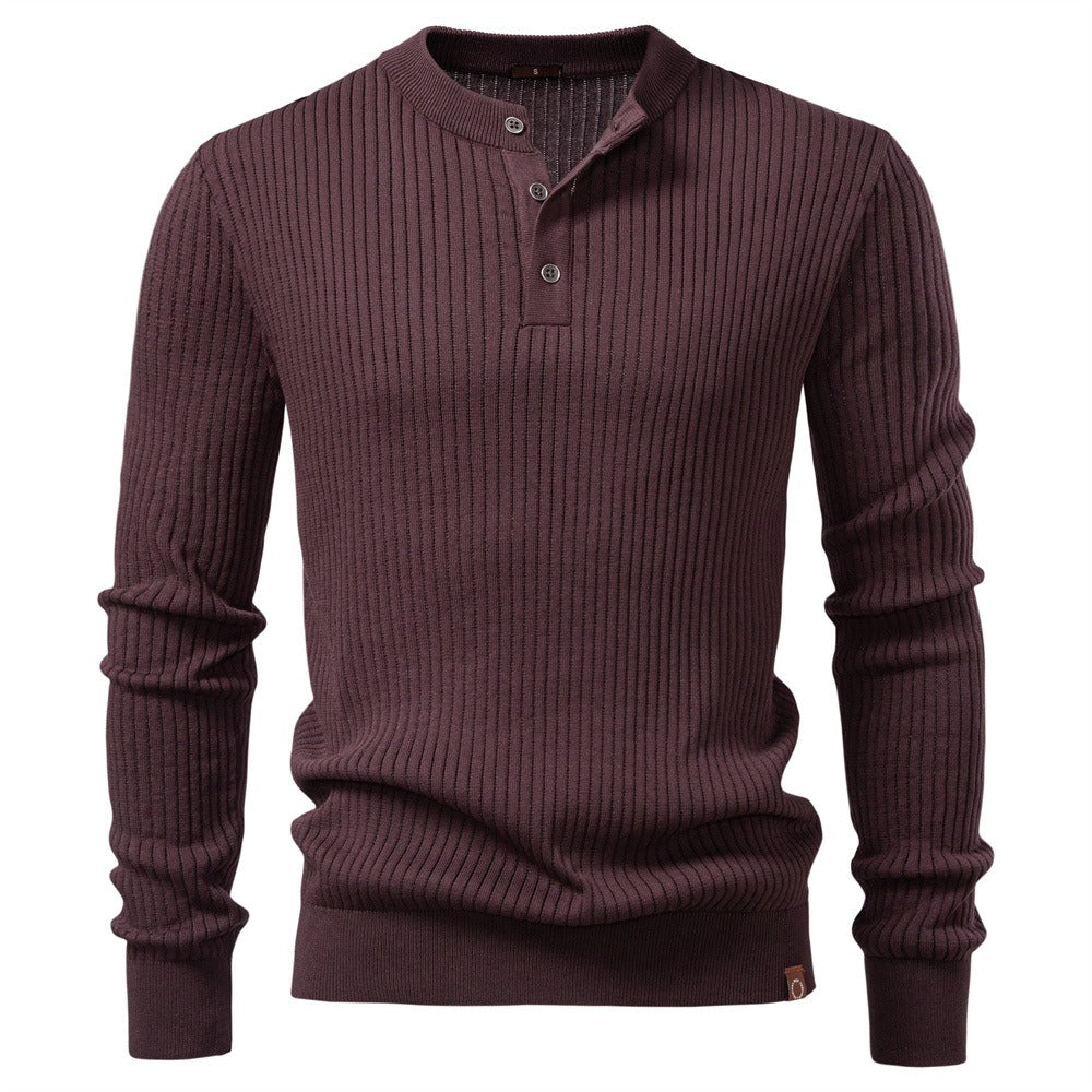 Men’s Henley Knit Sweater