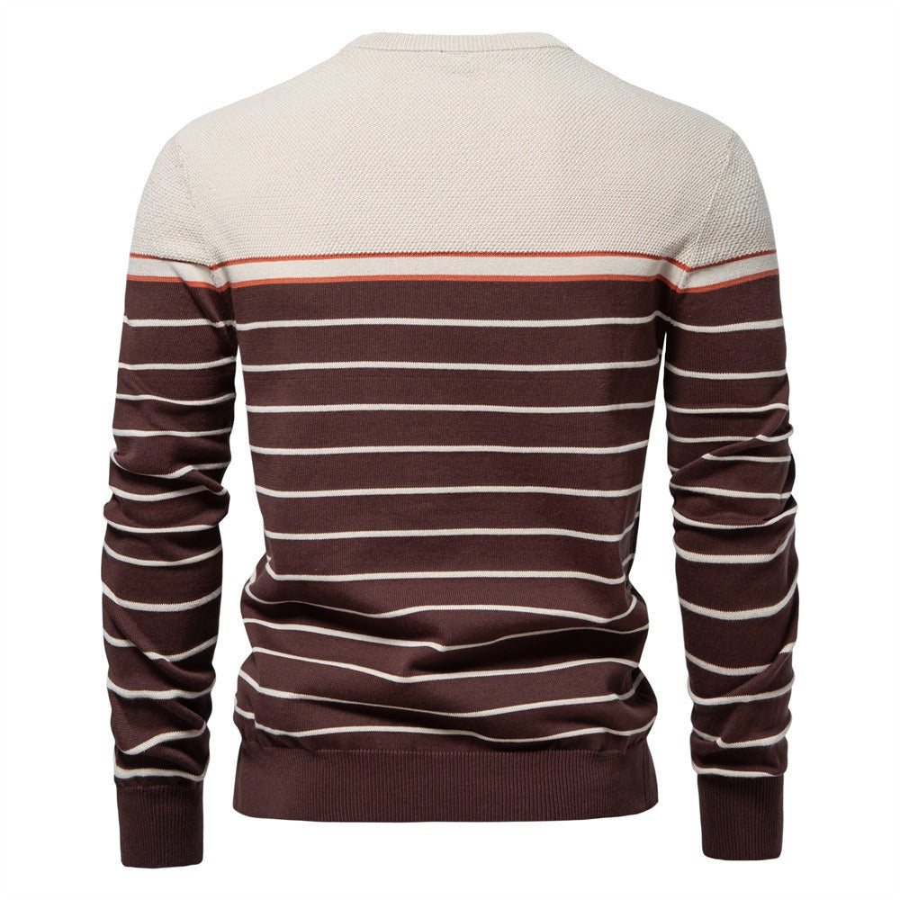Classic Striped Crewneck Knit Sweater
