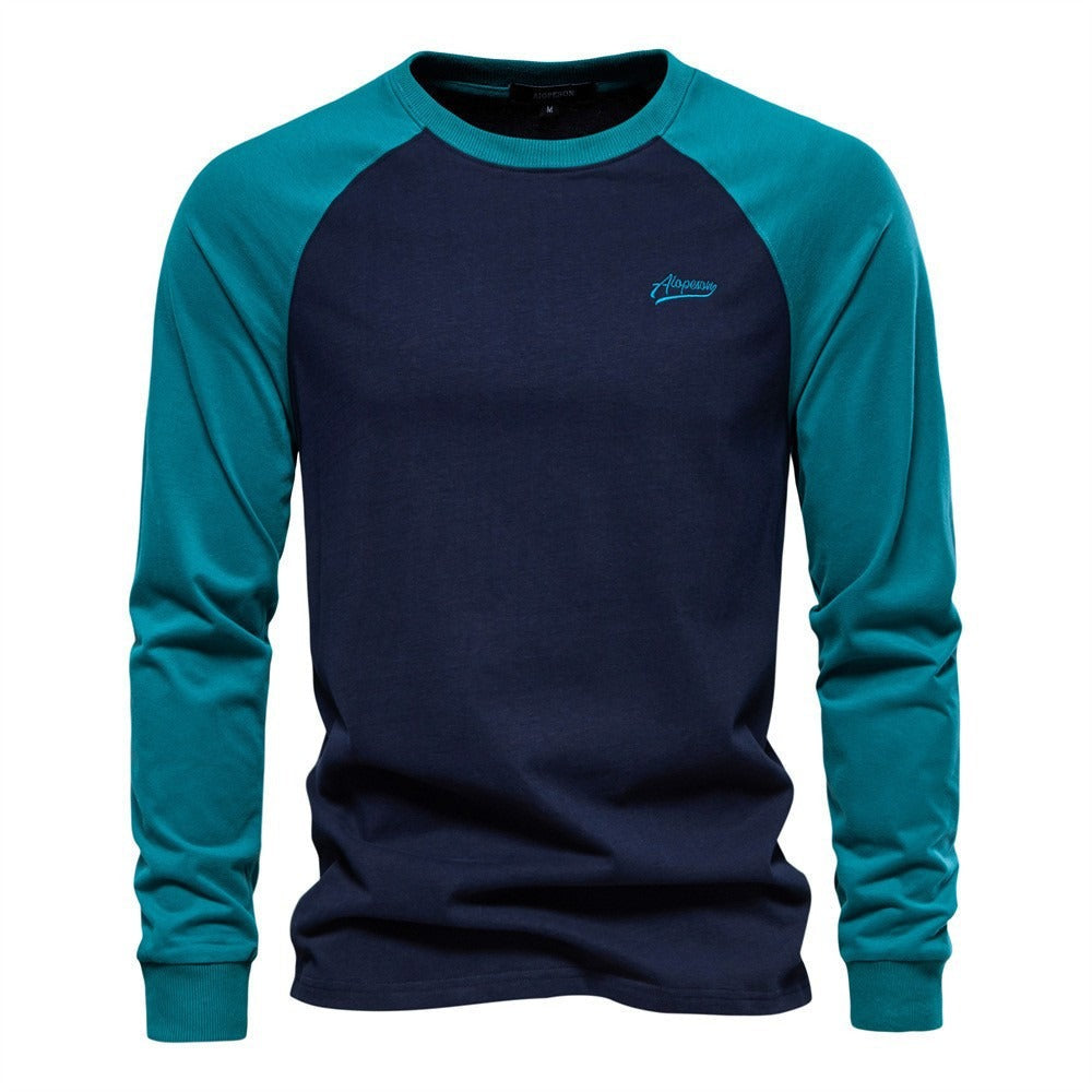 Casual Colorblock Long Sleeve T-Shirt