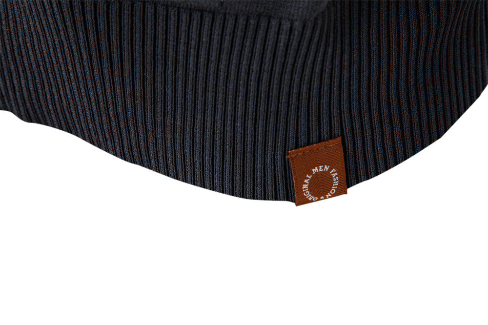 Jacquard V-Neck Knit Sweater