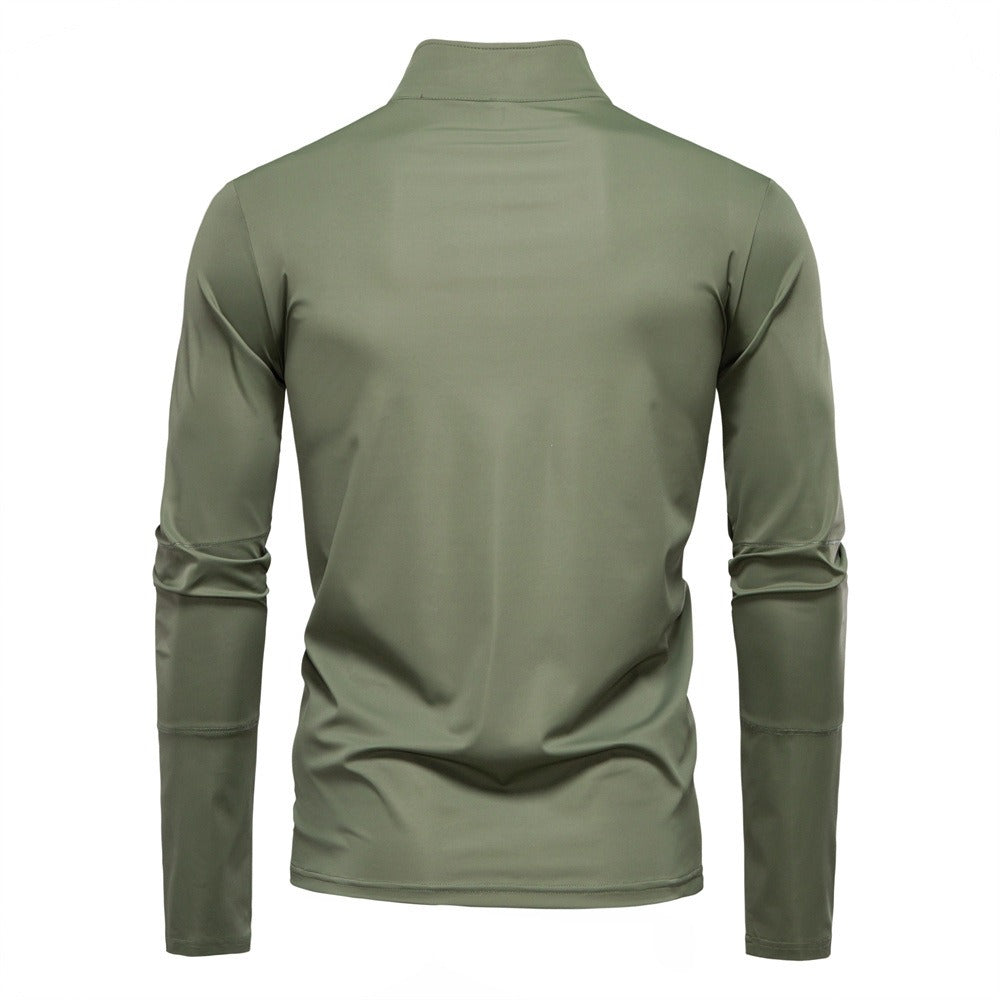 Men’s Half-Zip Active Long Sleeve T-Shirt