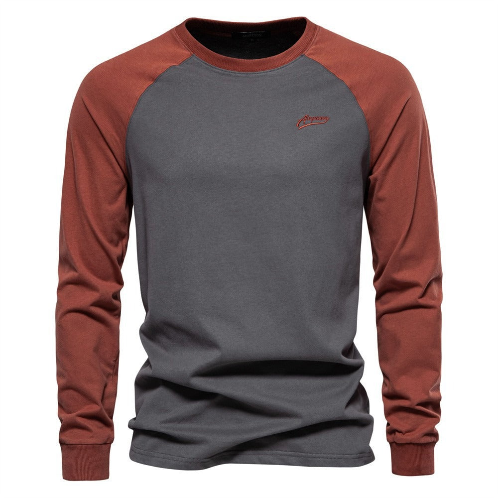 Casual Colorblock Long Sleeve T-Shirt