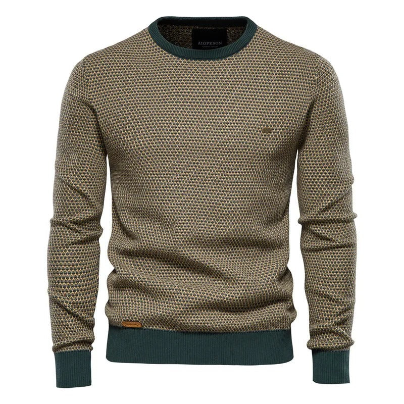 Stretch Knit Crewneck Sweater
