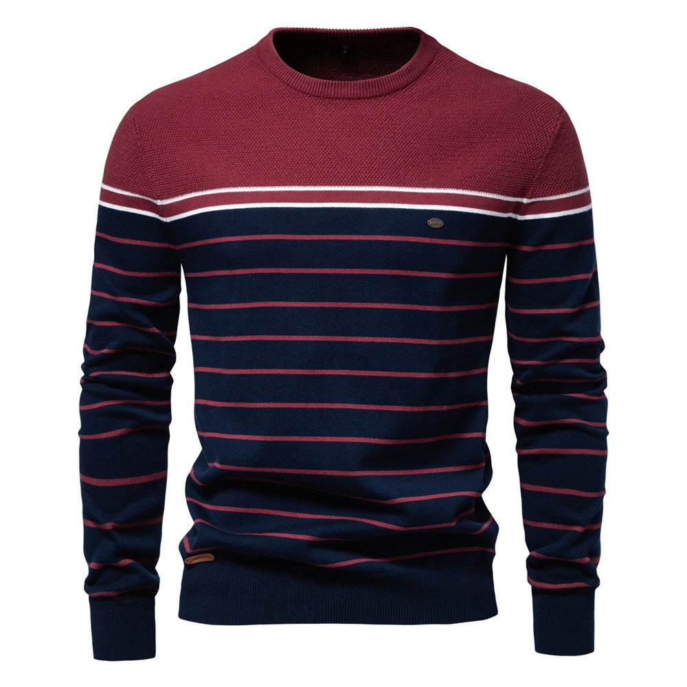 Classic Striped Crewneck Knit Sweater