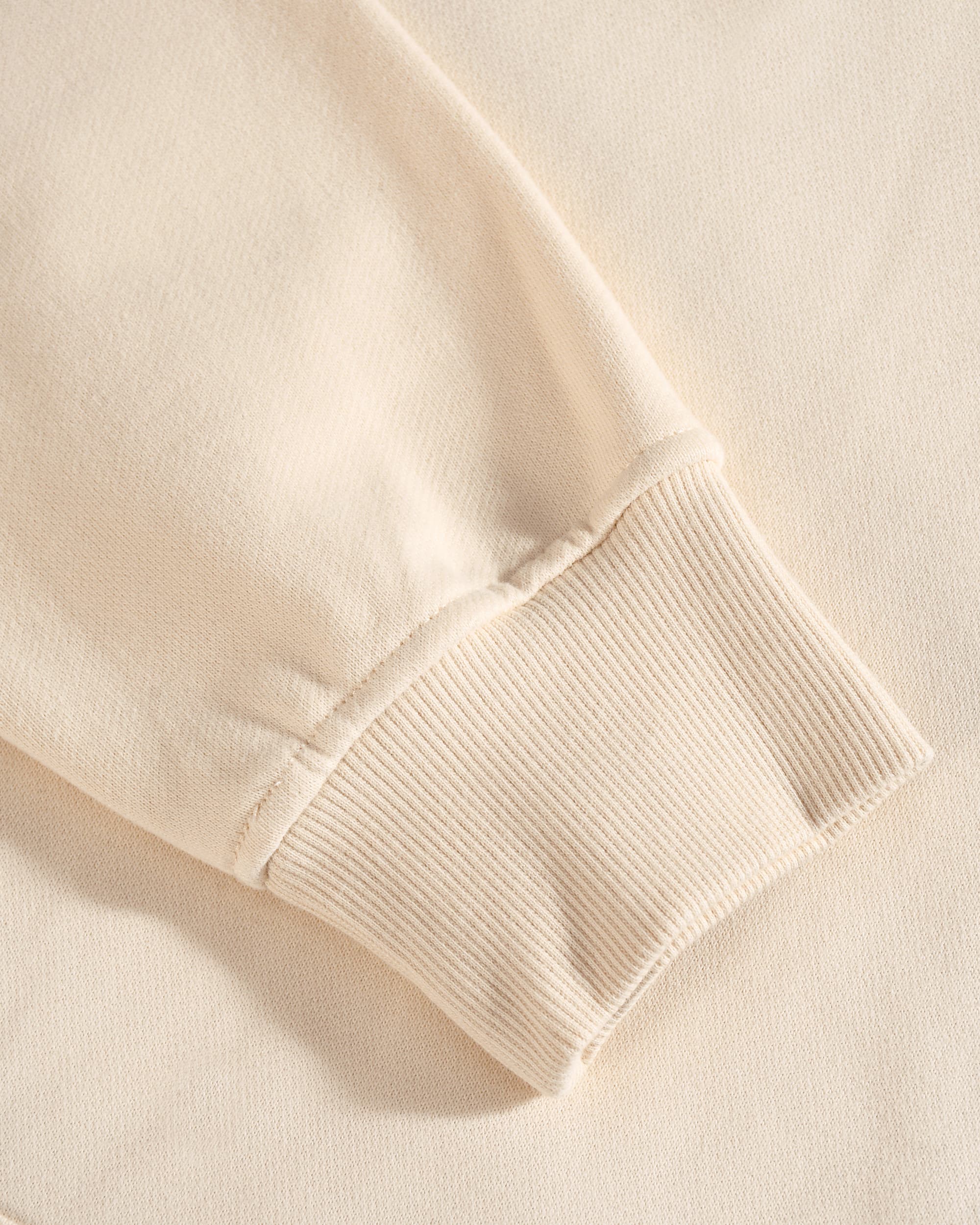 Cream Beige Weighted Pullover Hoodie