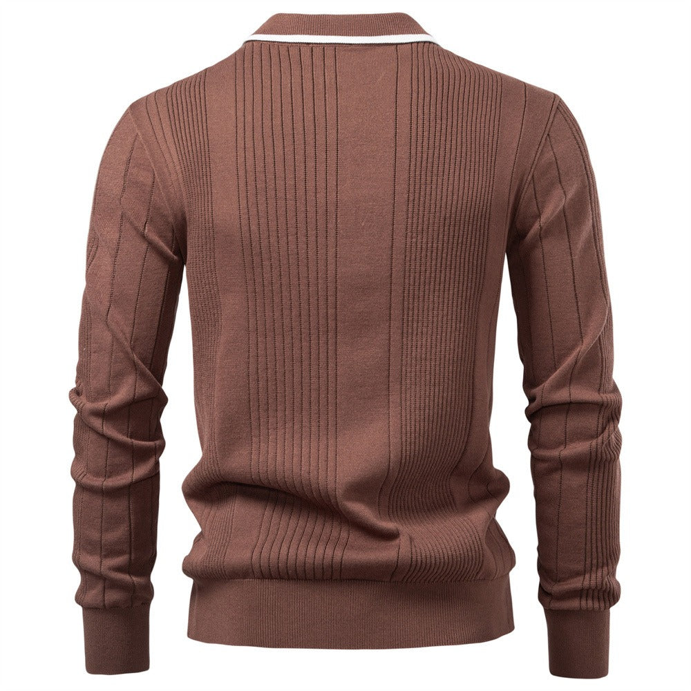 Men’s Half-Zip Knit Polo Sweater