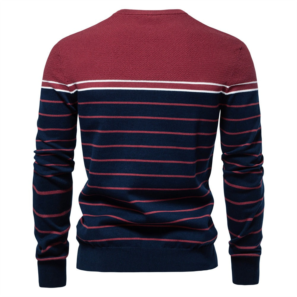 Classic Striped Crewneck Knit Sweater