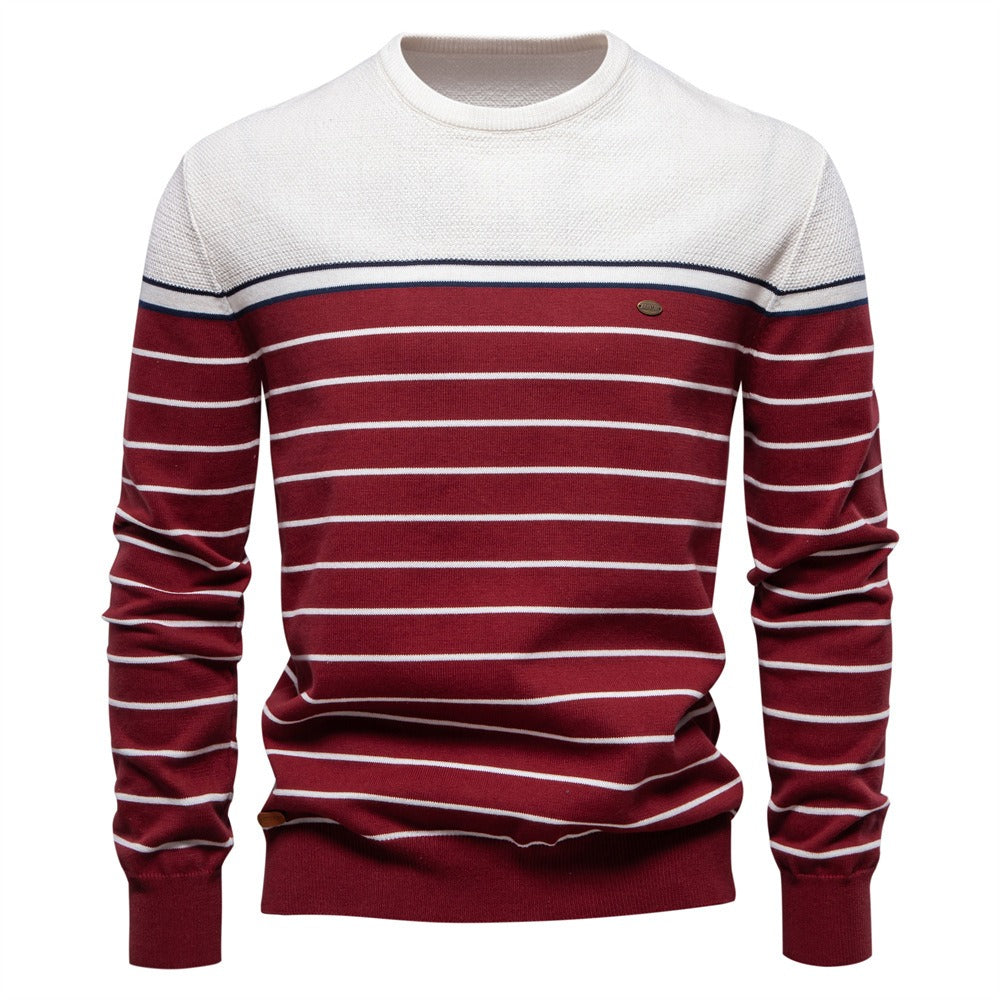 Classic Striped Crewneck Knit Sweater