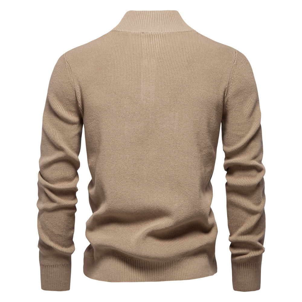 Men’s Button-Up Mock Neck Sweater