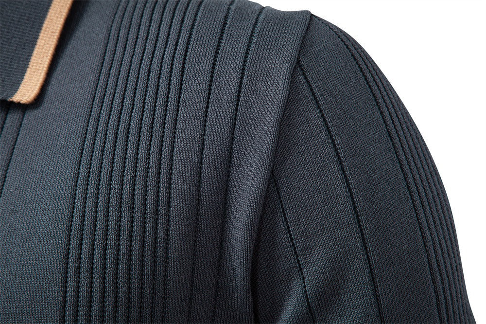 Men’s Half-Zip Knit Polo Sweater