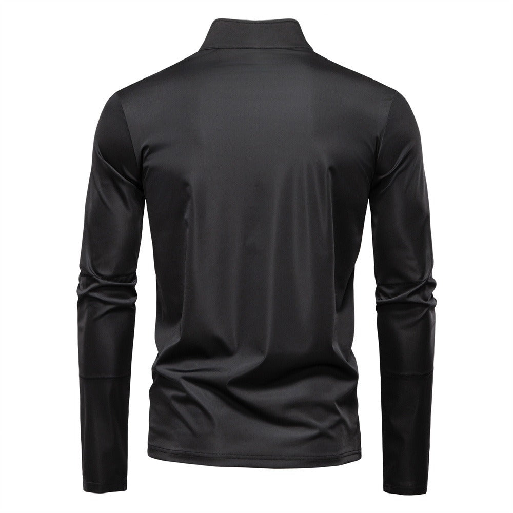 Men’s Half-Zip Active Long Sleeve T-Shirt
