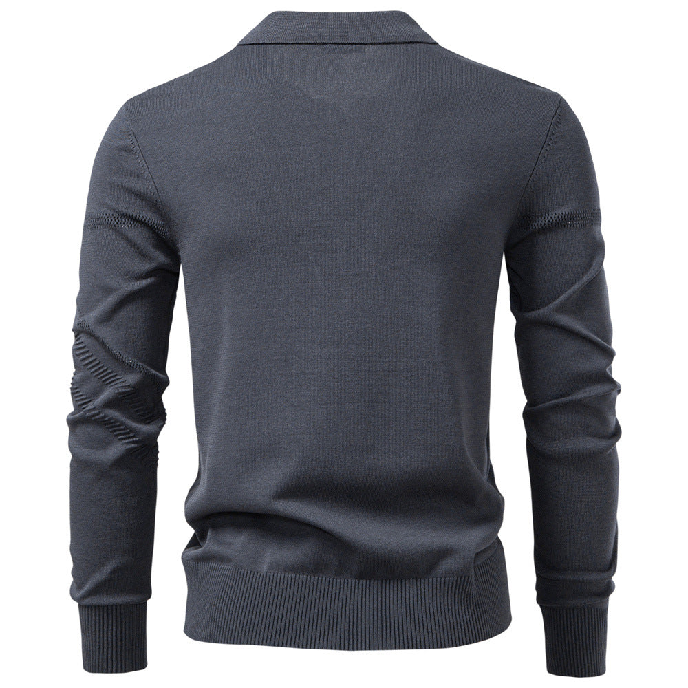 Jacquard V-Neck Knit Sweater