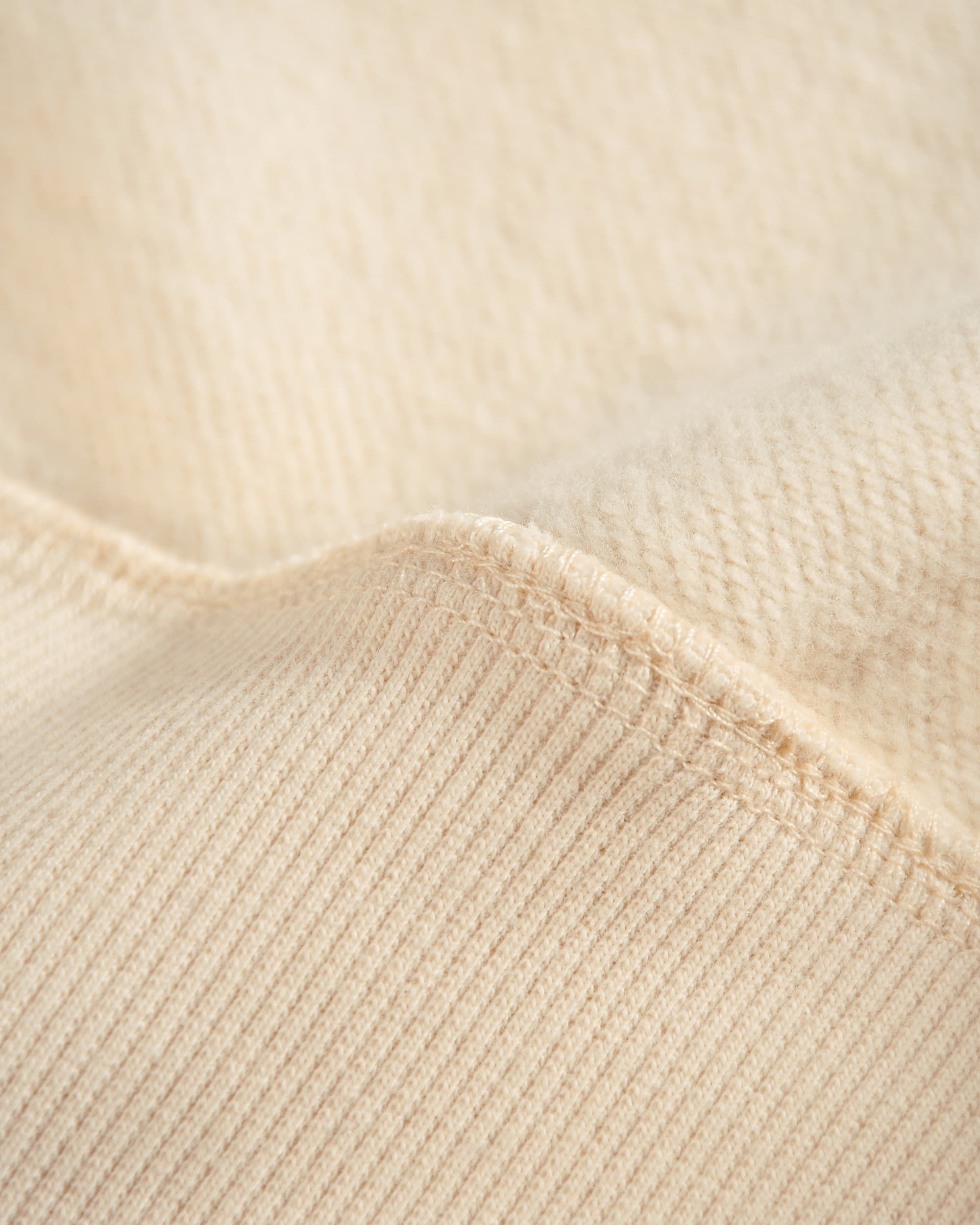 Cream Beige Weighted Pullover Hoodie