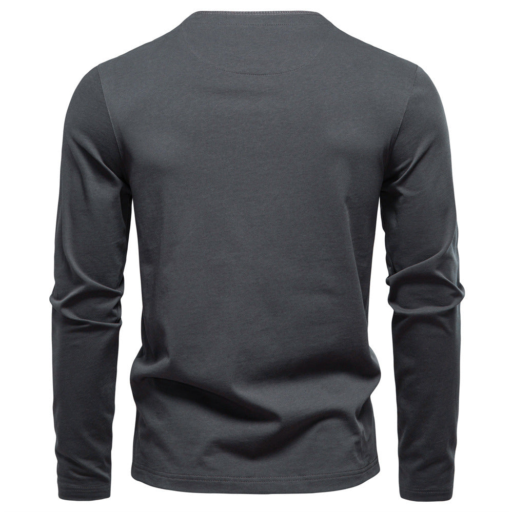 Men’s Cotton Henley Long T-Shirt