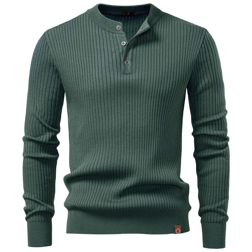 Men’s Henley Knit Sweater